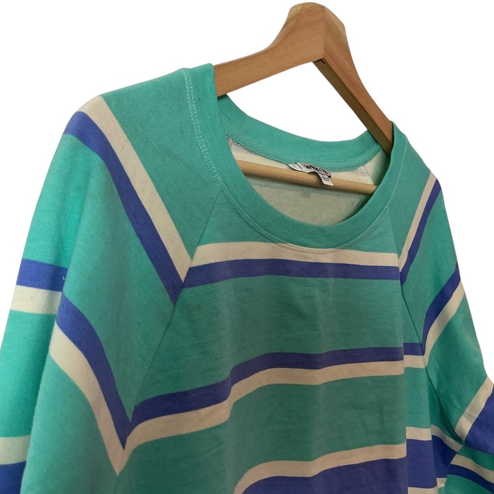 Wildfox Large Cotton Striped Top And Shorts Set Blue Ultrasoft Relaxed Comfort - Picture 7 of 14